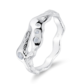 Unique Designed CZ Stone Silver Ring NSR-4056